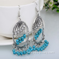 Retro Turquoise Tassel Earrings Bohemian Women Accessories